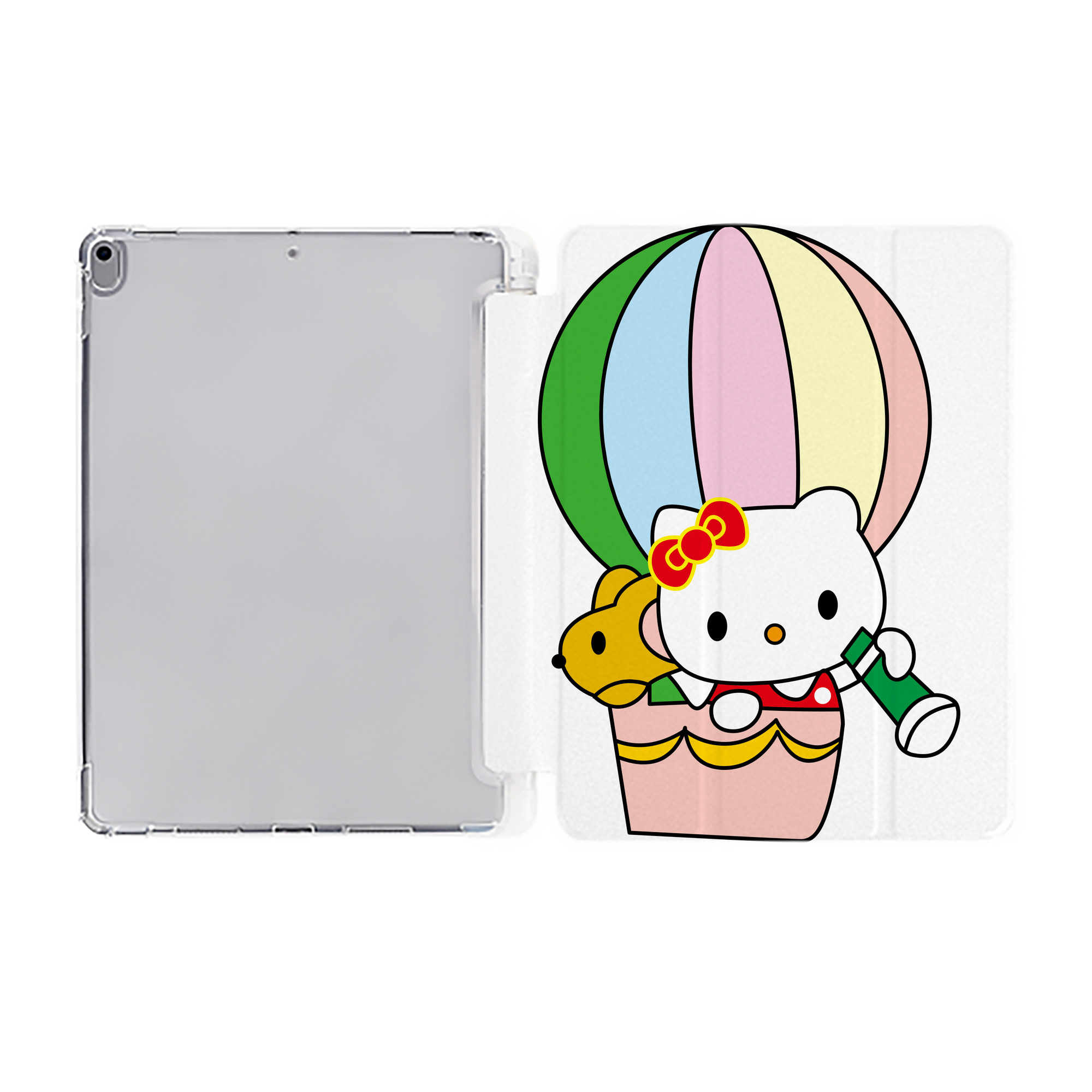 （画像用） Hello Kitty ハローキティ IPad ケース ペン収納付き 三つ折りスタンド PUレザー×シリコン 対応機種9.5/10.5/10.9インチ